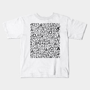 A - Typography (Black) Kids T-Shirt